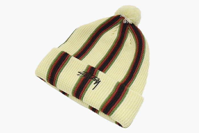 ステューシー ニット帽 STUSSY Striped Pom ( stussy beanie ビーニー