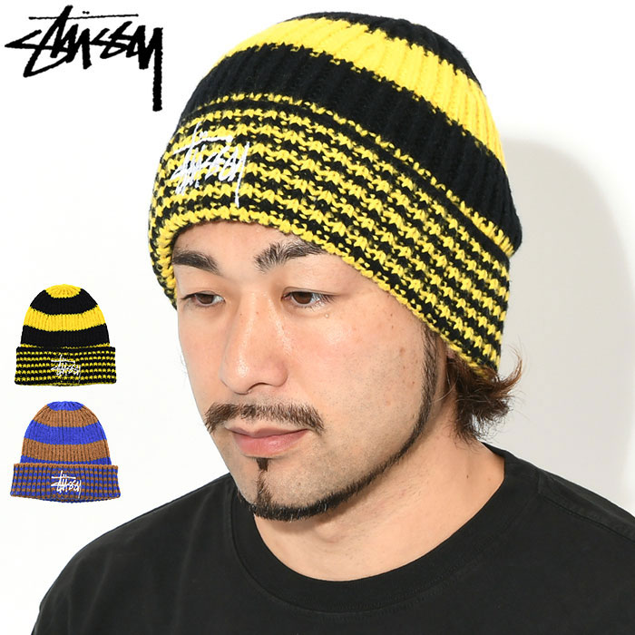 Stüssy チェック柄 ニット帽 STUSSY ステューシー ニット帽 Striped Big Basic ( stussy