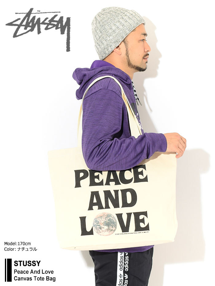 ステューシー トートバッグ STUSSY Peace And Love Canvas ( stussy