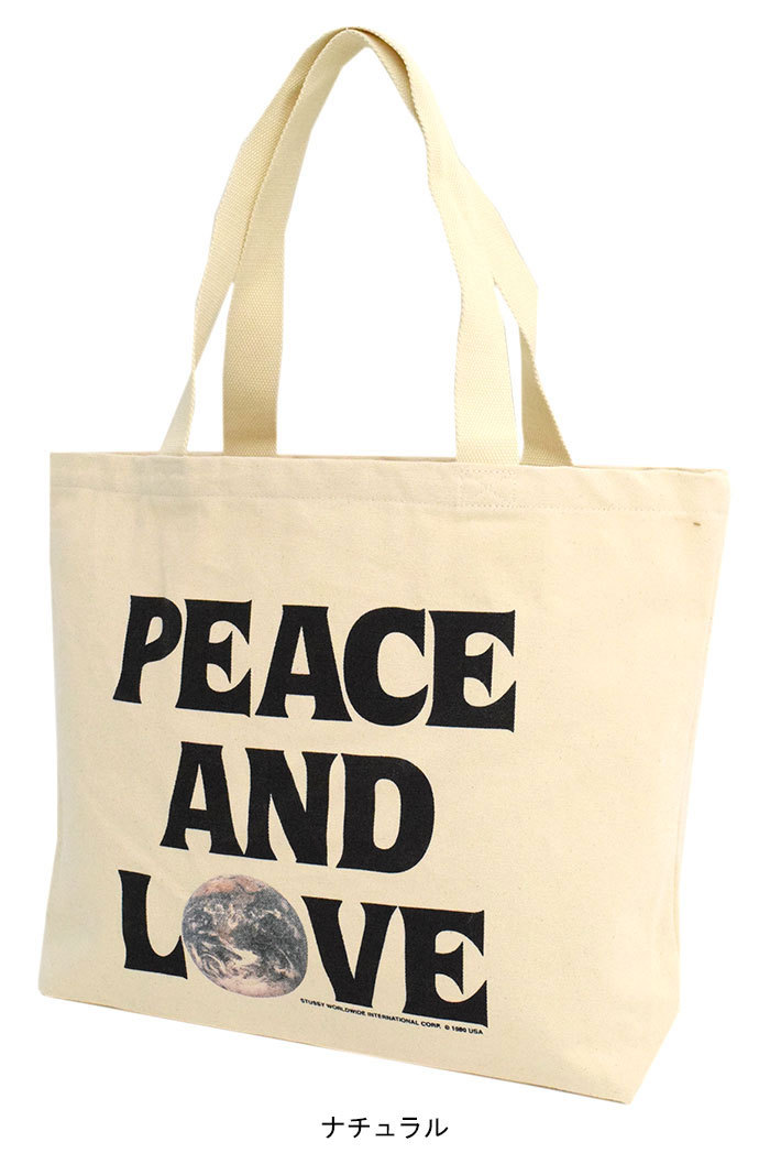 ステューシー トートバッグ STUSSY Peace And Love Canvas ( stussy tote bag トート メンズ レディース  134229 USAモデル 正規 小物 )