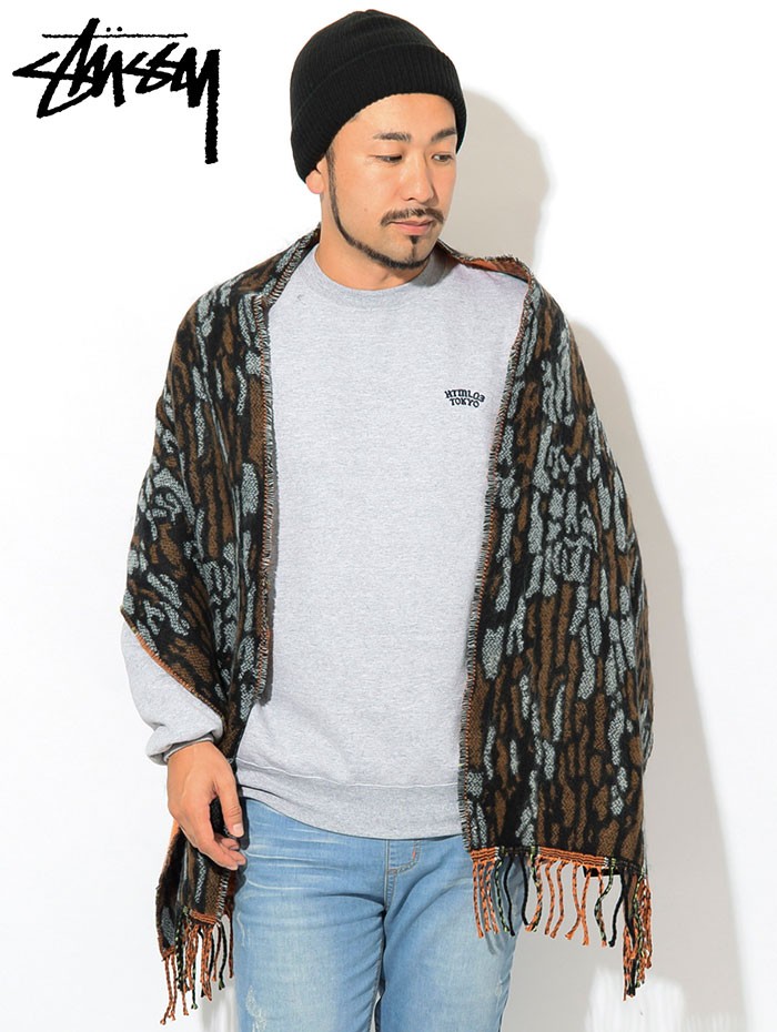 ステューシー マフラー STUSSY メンズ Tree Bark Wool ( stussy scarf