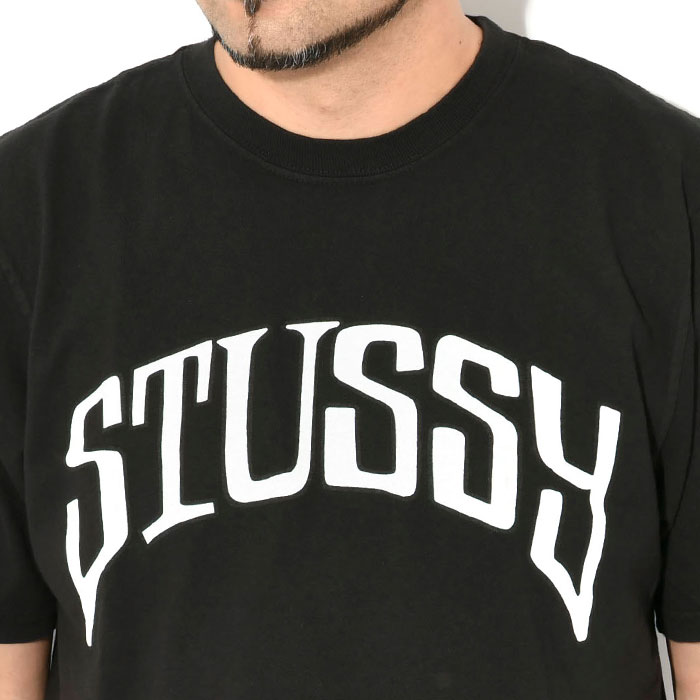 ★人気【Stussy】★Stussy Pigment Dyed Arched T-shir.t★Black STUSSY ステューシー Tシャツ 半袖 メンズ Arched Pigment Dyed