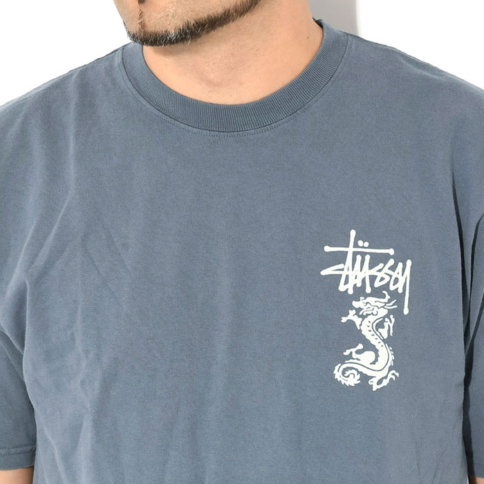 25 SS 新作【STUSSY】DOUBLE DRAGON TEE PIGMENT DYED ☆Tシャツ Stussy Double Dragon Pigment Dyed Tee Navy Men's - SS25 - US