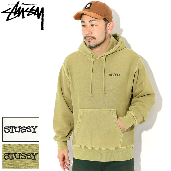 STUSSY パーカー 刺繍ロゴ 裏起毛 希少