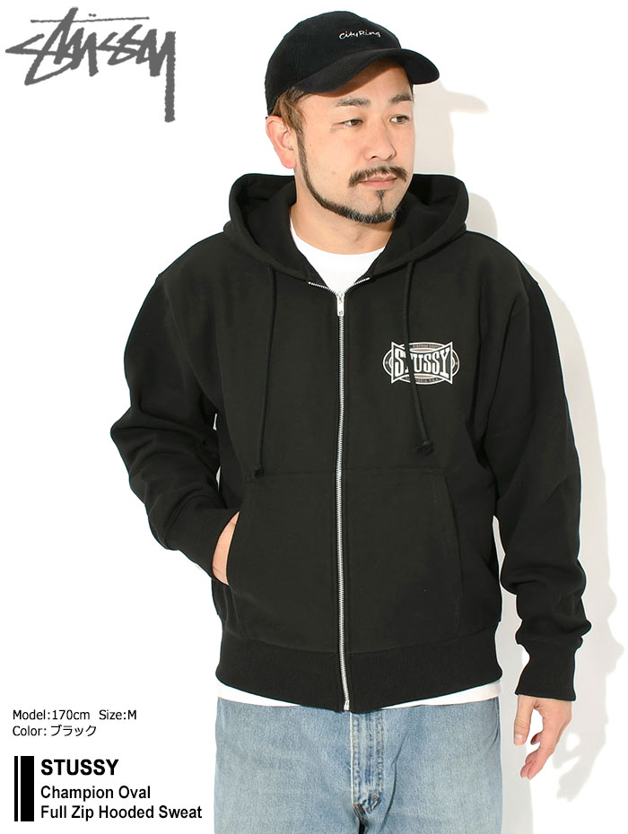 STUSSY（ステューシー） パーカー ジップアップ メンズ Champion Oval