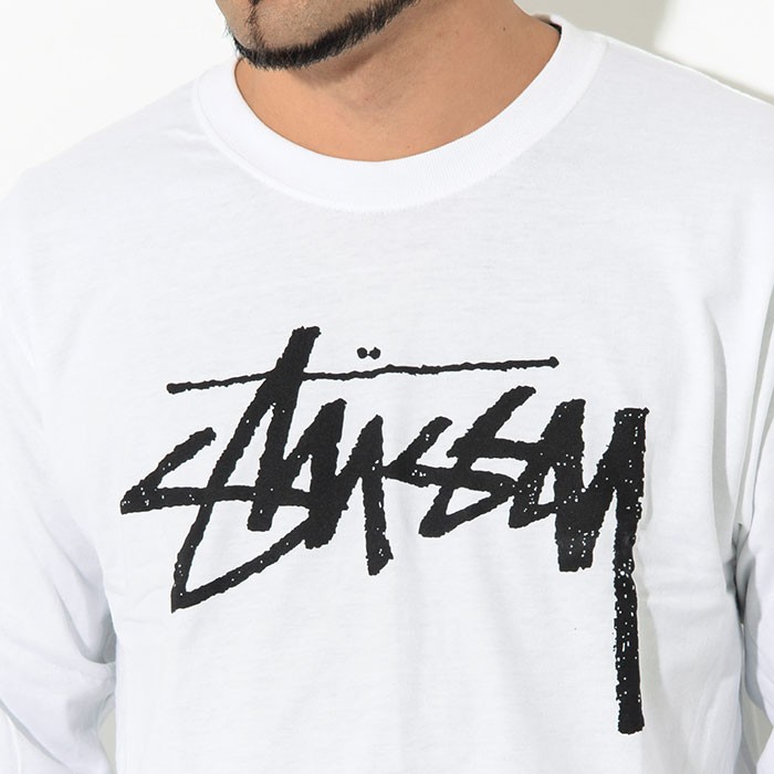 正規販売店 Stussy ストックロゴ 長袖 Tシャツ 注目ブランド Thenihotels Com