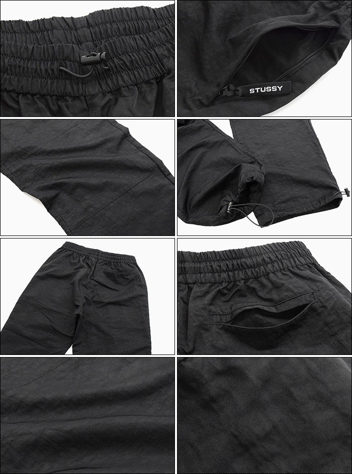 stussy 黒 リップストップナイロンパンツ M リフレクター裏地メッシュ stussy 黒 リップストップナイロンパンツ M リフレクター裏地