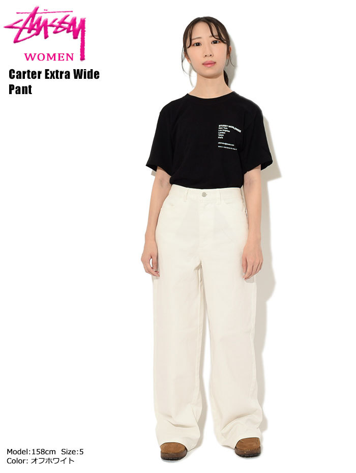 ステューシー パンツ STUSSY レディース WOMEN Carter Extra Wide ( stussy Pant ワイドパンツ ボトムス  女性用 216114 USAモデル 正規 )