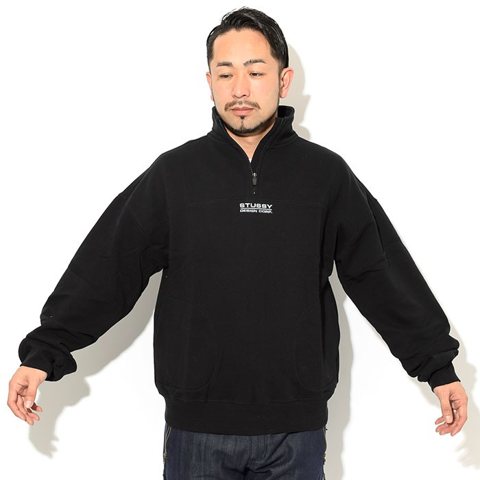 ステューシー トレーナー STUSSY メンズ & レディース Mock Neck Half Zip ( stussy sweat ハーフジップ  スウェット 218096 USAモデル 正規 )