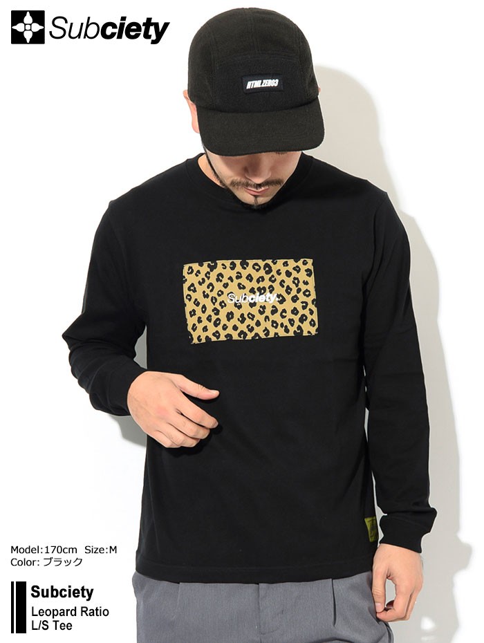 Subciety サブサエティ Tシャツ 長袖 メンズ レオパード