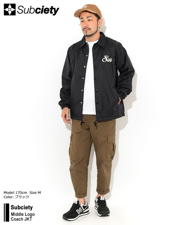 サブサエティ ジャケット Subciety メンズ ミドル ロゴ コーチジャケット ( Middle Logo Coach JKT ナイロンジャケット  アウター 104-62574 )