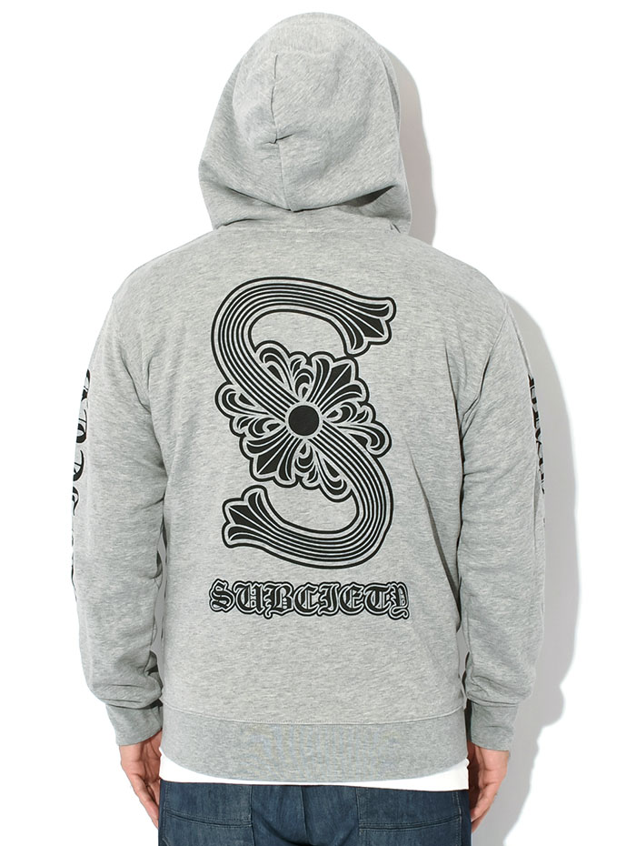 サブサエティ パーカー ジップアップ Subciety メンズ クレスト フル ジップ フーディ ( subciety Crest Full Zip  Hoodie スウェット 106-31935 )