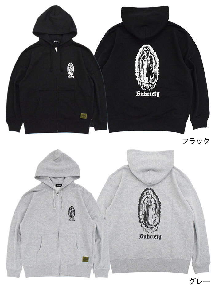Subciety サブサエティ パーカー ジップアップ メンズ マリア