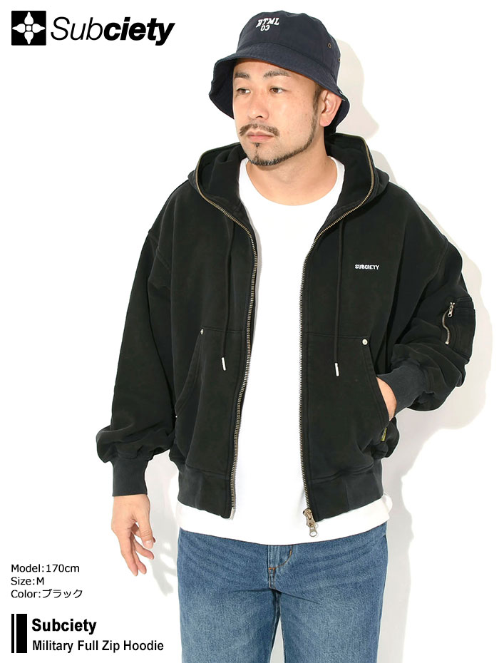 Subciety（サブサエティ） パーカー ジップアップ メンズ ミリタリー 