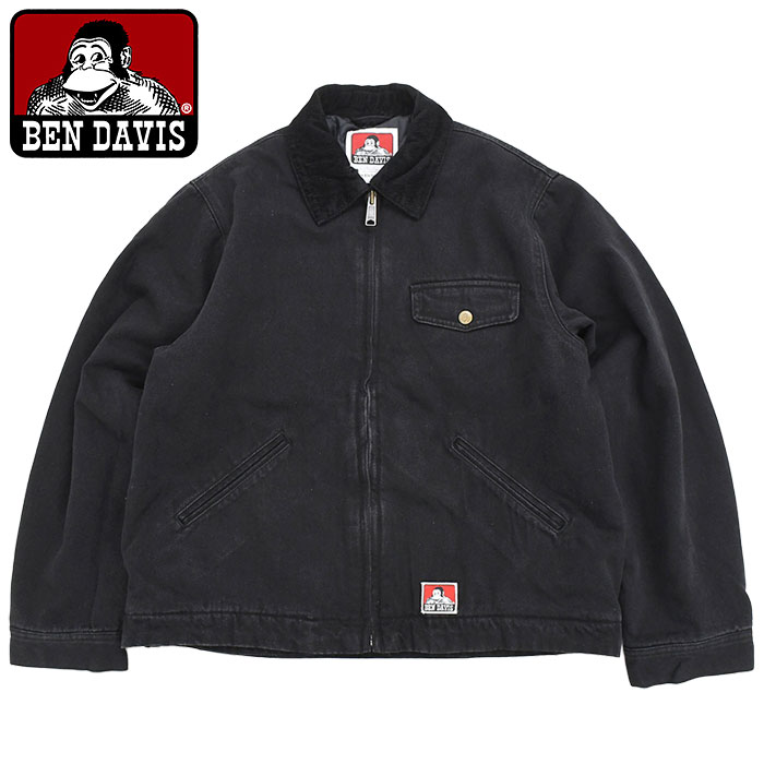 【NEW】ベンデイビス（BEN DAVIS）/ZIP FRONT TRUCKER JACKET / ブラック [25780007] BEN DAVIS（ベンデイビス） ジャケット メンズ ジップ フロント