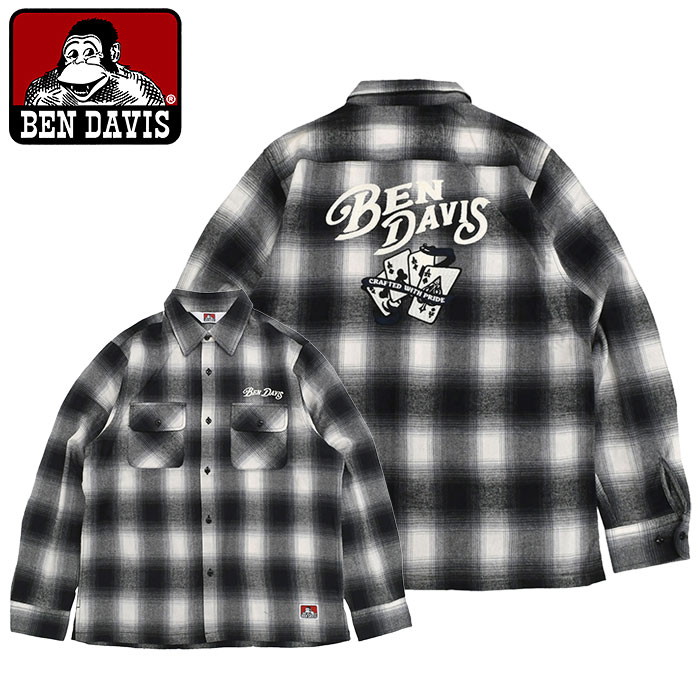 BEN DAVIS（ベンデイビス） シャツ 長袖 メンズ EMBRO オンブレ ( T