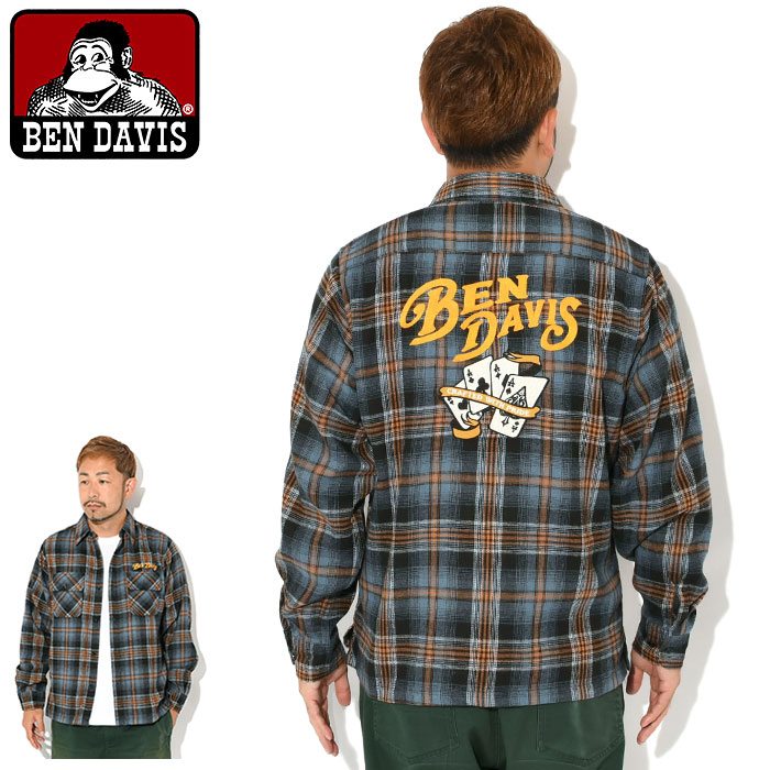 BEN DAVIS（ベンデイビス） シャツ 長袖 メンズ EMBRO オンブレ ( T