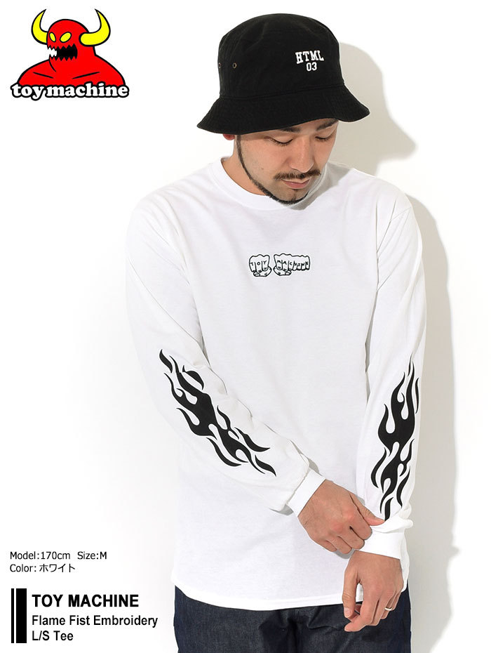 TOY MACHINE（トイマシーン） Tシャツ 長袖 メンズ フレイム フィスト