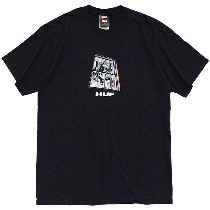 ハフ Tシャツ 半袖 HUF メンズ マーベル ブラック スーツ スパイダーマン コラボ ( HUF×MARVEL Black Suit  Spider-Man S/S Tee TS01894 )