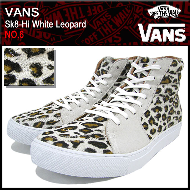 バンズ VANS スニーカー スケート ハイ White Leopard ナンバーシックス メンズ (V6038LX-0003 Sk8-Hi  White Leopard ハイカット NO.6)