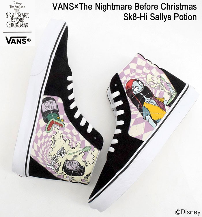 バンズ スニーカー VANS レディース & メンズ ナイトメアー ビフォア クリスマス スケートハイ Sallys Potion コラボ  (VN0A4BV6TRO Sk8-Hi)