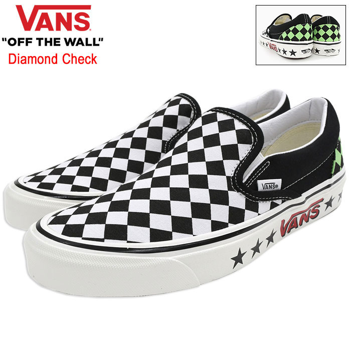 バンズ スニーカー VANS メンズ 男性用 クラシック スリッポン 98 DX Black/White ダイヤモンド  チェック(VN0A7Q58BZW Classic Slip-On Diamond Check)