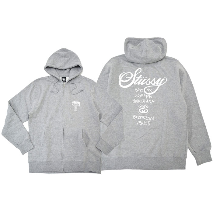 ステューシー STUSSY パーカー ジップアップ World Tour ( stussy full zip hooded sweat トップス  ワールドツアー 1973753 )