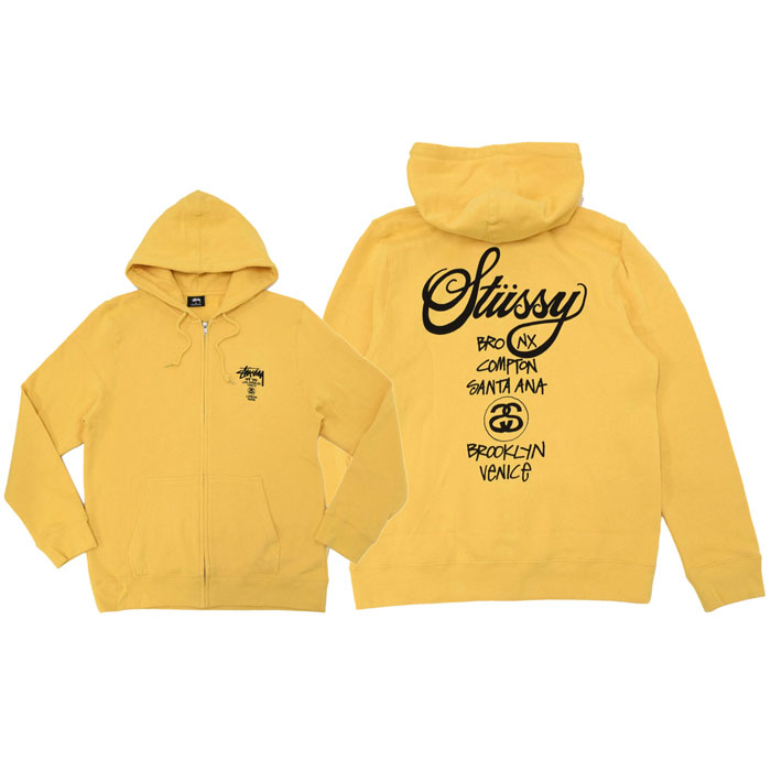 ステューシー STUSSY パーカー ジップアップ World Tour ( stussy full