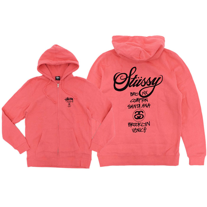 ステューシー STUSSY パーカー ジップアップ World Tour ( stussy full zip hooded sweat トップス  ワールドツアー 1973753 )