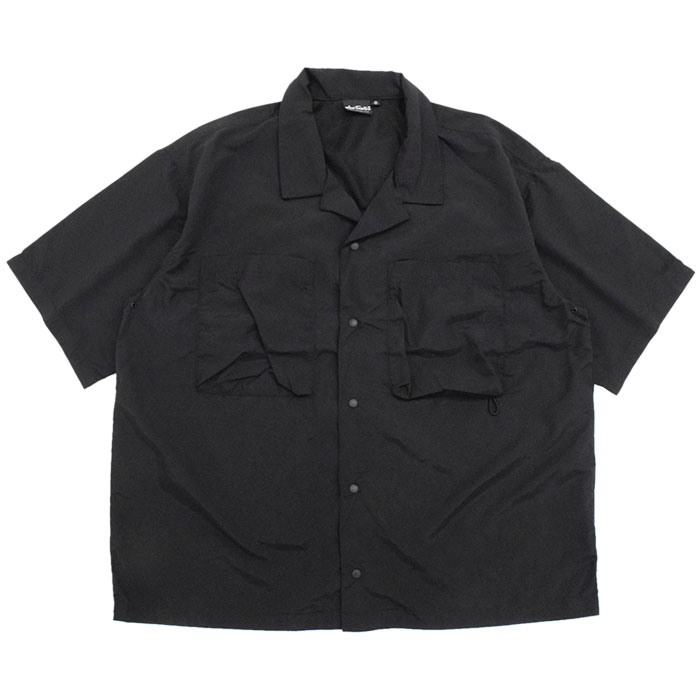 WILD THINGS 半袖シャツ/XL/ナイロン/BLK/無地 WILD THINGS ワイルドシングス シャツ 半袖 メンズ サプレックス