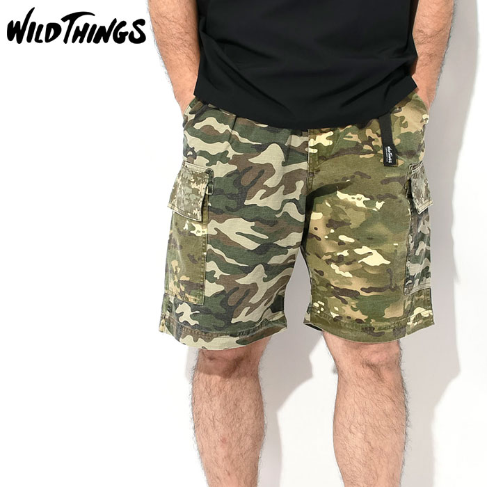 ワイルドシングス ハーフパンツ WILD THINGS メンズ カモ リップ ショーツ ( Camo...