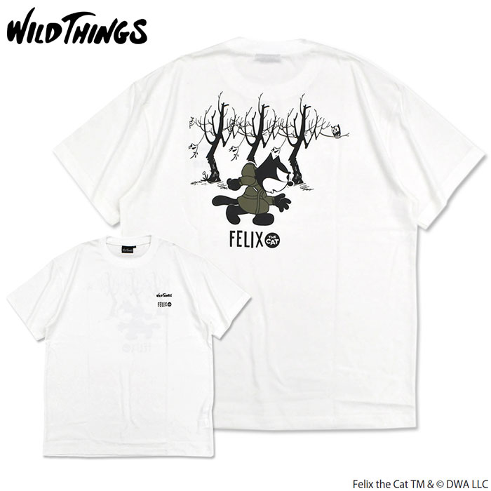 ワイルドシングス Tシャツ 半袖 WILD THINGS メンズ フィリックス ザ キャット デナリ コラボ ( FELIX THE CAT Denali S/S Tee WT24147SK )[M便 1/1]