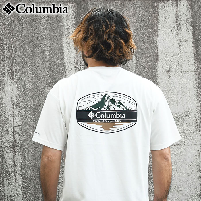Columbia Sportswear コロンビア 木製看板　「激レア」 Columbia（コロンビア） Tシャツ 半袖 メンズ サンライズ ストレイト