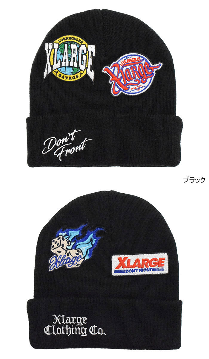XLARGE オッドモチーフ カフ ビーニー 帽子 送料込 XLARGE エクストララージ ニット帽 X-LARGE メンズ レーシング