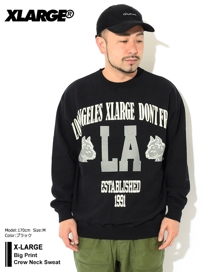 エクストララージ トレーナー X-LARGE メンズ ビッグ プリント クルーネック スウェット (Big Print Crew Neck Sweat  トップス 101221012007)