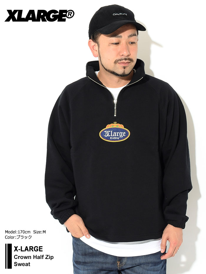 エクストララージ トレーナー X-LARGE メンズ クラウン ハーフ ジップ スウェット ( Crown Half Zip Sweat トップス  101221012017 )