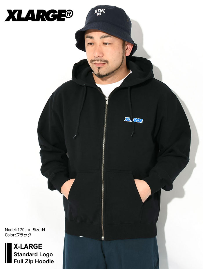 XLARGEダークグレー フルジップパーカー XLARGE エクストララージ パーカー ジップアップ X-LARGE メンズ