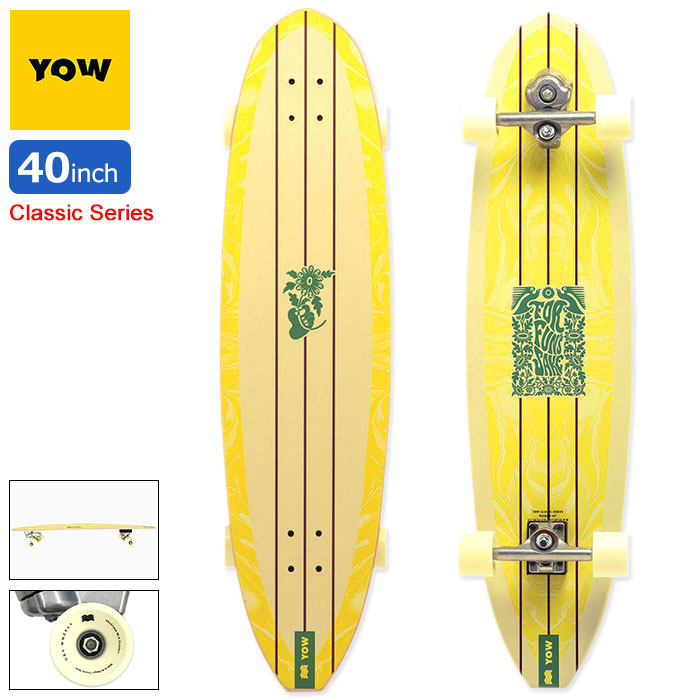 YOW Waikiki 40 花柄スケートボード コンプリート YOW（ヤウ） スケボー スケートボード コンプリート YOW 40インチ 22