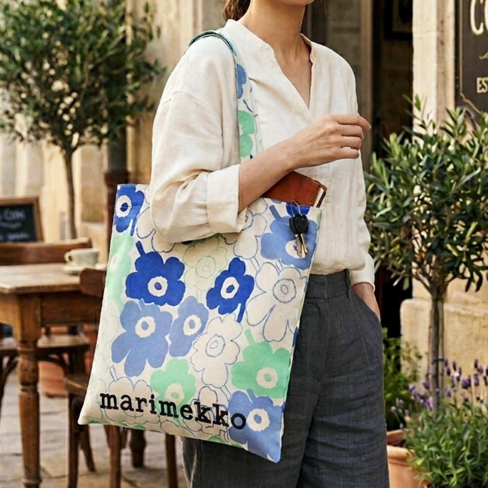 マリメッコ トートバッグ ウニッコ 街中イメージ