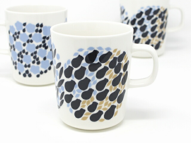 ♡マリメッコ　ヴァスキナ　すもも　プレート マグカップ　北欧　食器　ブルー mg-676-1.jpg