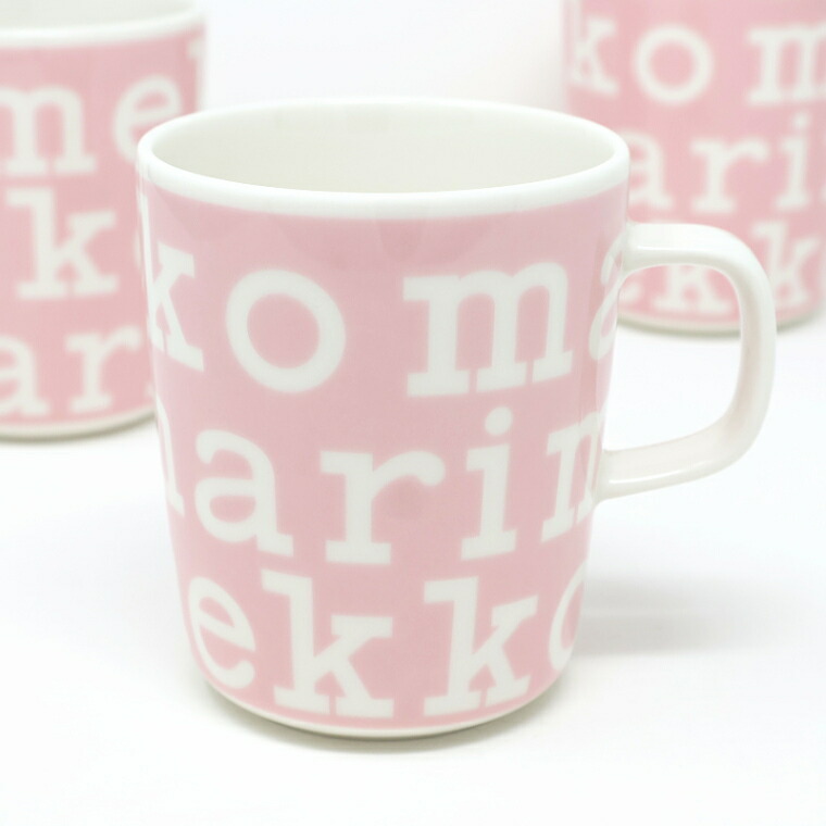 [marimekko(マリメッコ)] マグカップ 250ml Logo ピンク メイン画像