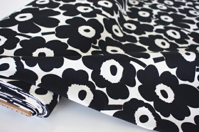 marimekko（マリメッコ） 生地 ミニウニッコ 黒 ブラック No.190 巾
