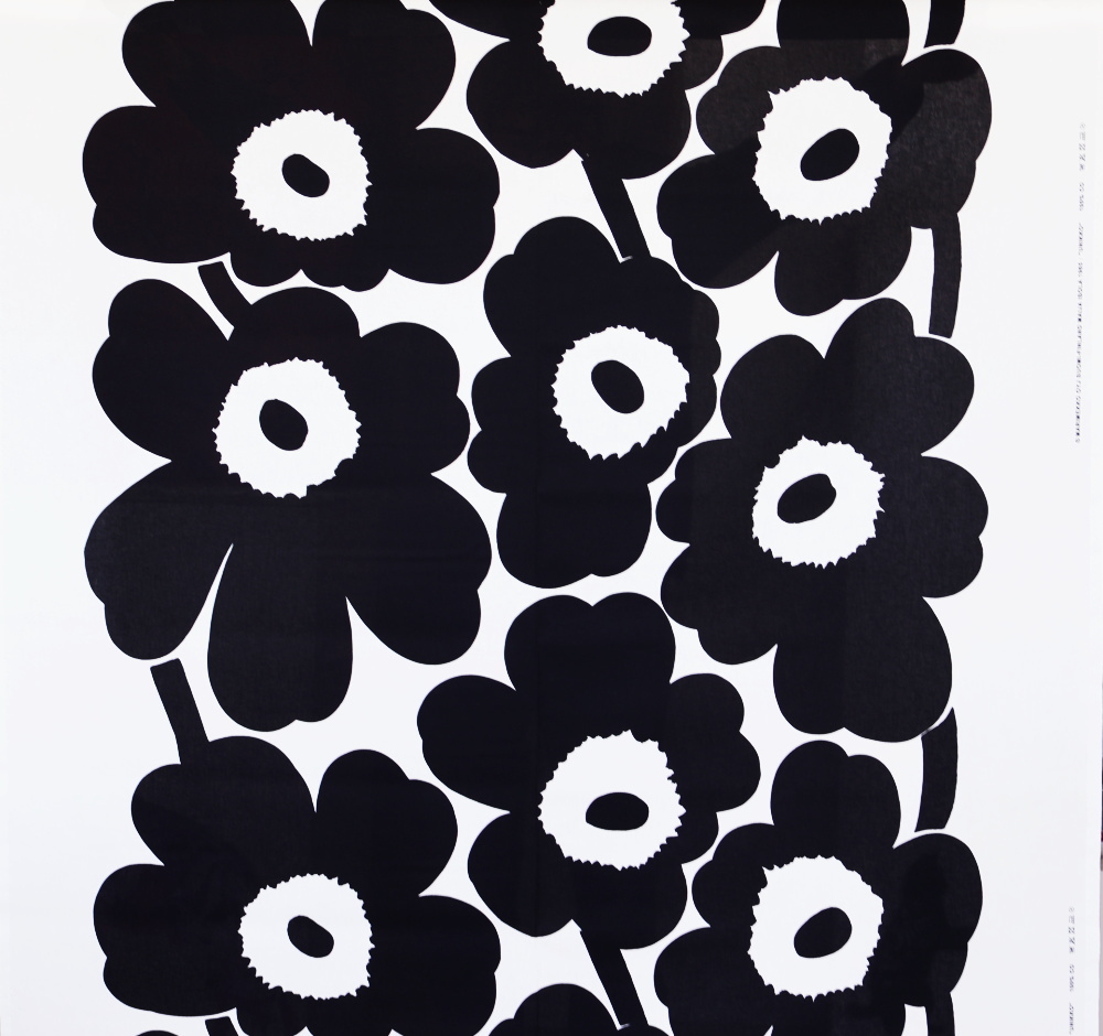 マリメッコ ウニッコ ブラック 生地全体