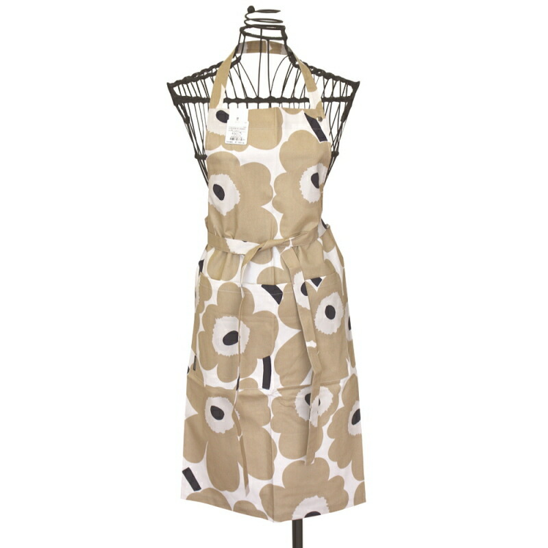 marimekko マリメッコ エプロン ウニッコ ベージュ No.185