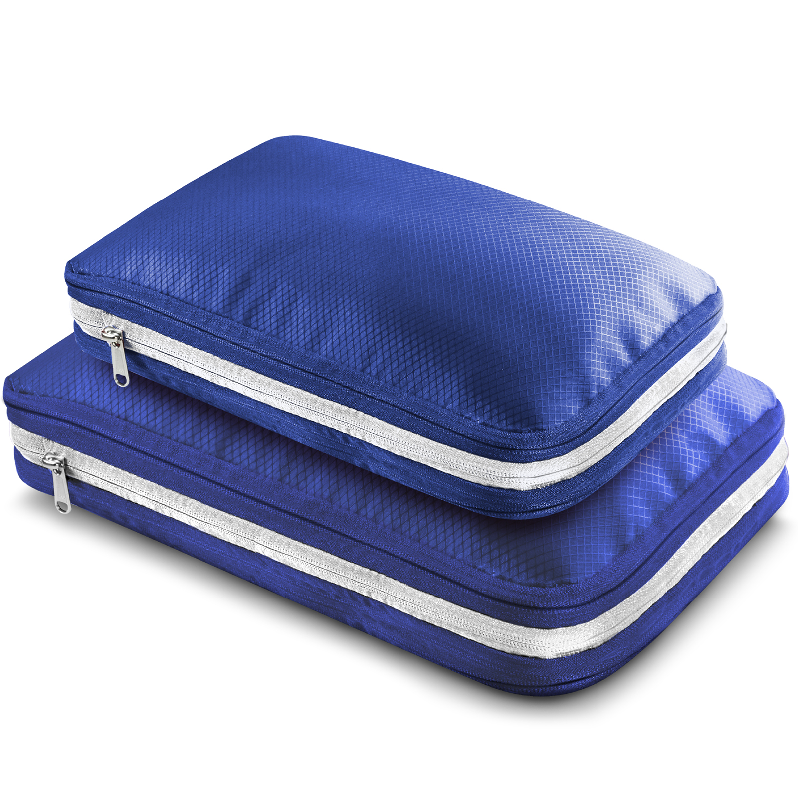 旅行用圧縮袋（2サイズセット）トラベルポーチ 圧縮バッグ 衣類旅行圧縮 収納ポーチ ファスナー圧縮 ...