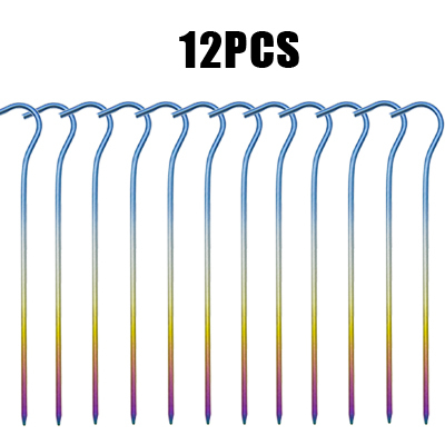 ティト12個/8 100pcstitanium合金ネイル屋外キャンプアクセサリーテントステーク曲げヘッド直径3.5ミリメートルチタンテントネイル｜ichi-shop｜02