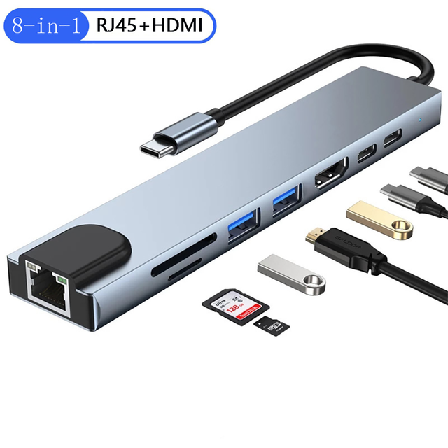 USB Type-Cハブ,3.0mm,USB Type-Cアダプター,HDMI,Rj45,pd,87W,MacBook Air,iPad Pro用｜ichi-shop｜05
