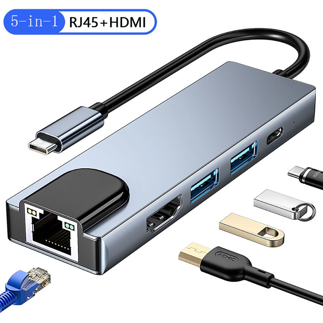 USB Type-Cハブ,3.0mm,USB Type-Cアダプター,HDMI,Rj45,pd,87W,MacBook Air,iPad Pro用｜ichi-shop｜03