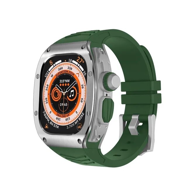 Apple Watch用シリコンストラップ,超薄型,49mm,iwatchシリーズ用メタルケース,改造キット,ベゼル,スポーツブレスレット｜ichi-shop｜09