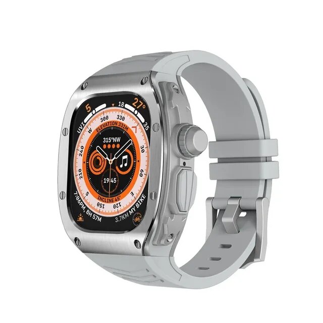 Apple Watch用シリコンストラップ,超薄型,49mm,iwatchシリーズ用メタルケース,改造キット,ベゼル,スポーツブレスレット｜ichi-shop｜03